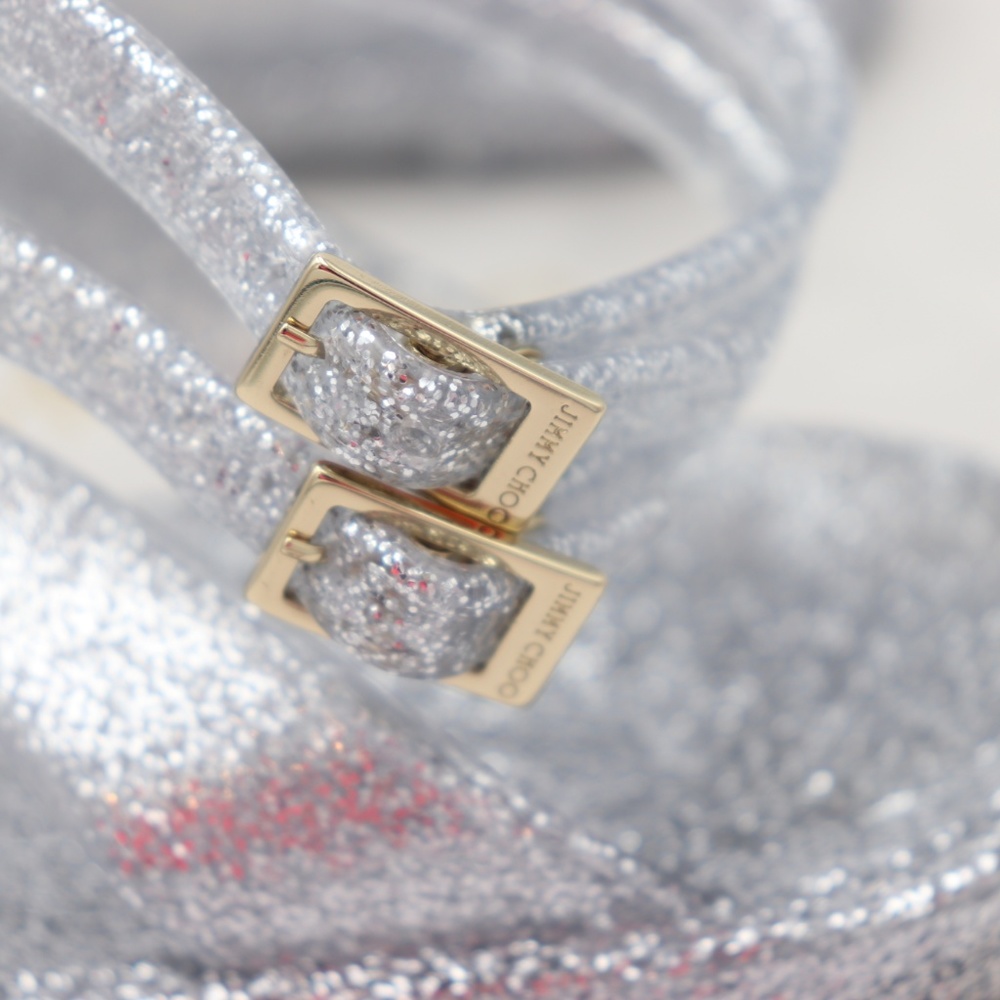 Jimmy Choo Lance Metallic Glitter Jelly Sandals - Picture 8 of 8